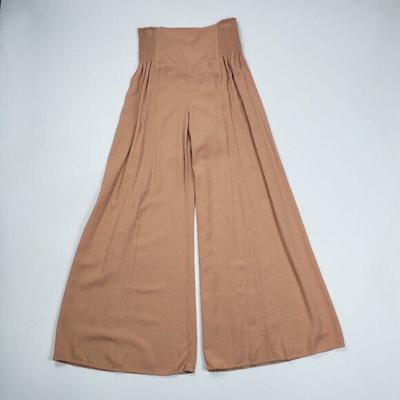 Sincerely Jules Belted Extreme Wide Leg Pants Women's Size Small Peach Apricot - Picture 5 of 16